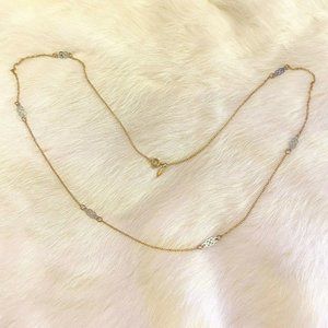 VINtage Sarah Coventry Dainty Mixed Metal Necklace Chain Satellite Signed 6777